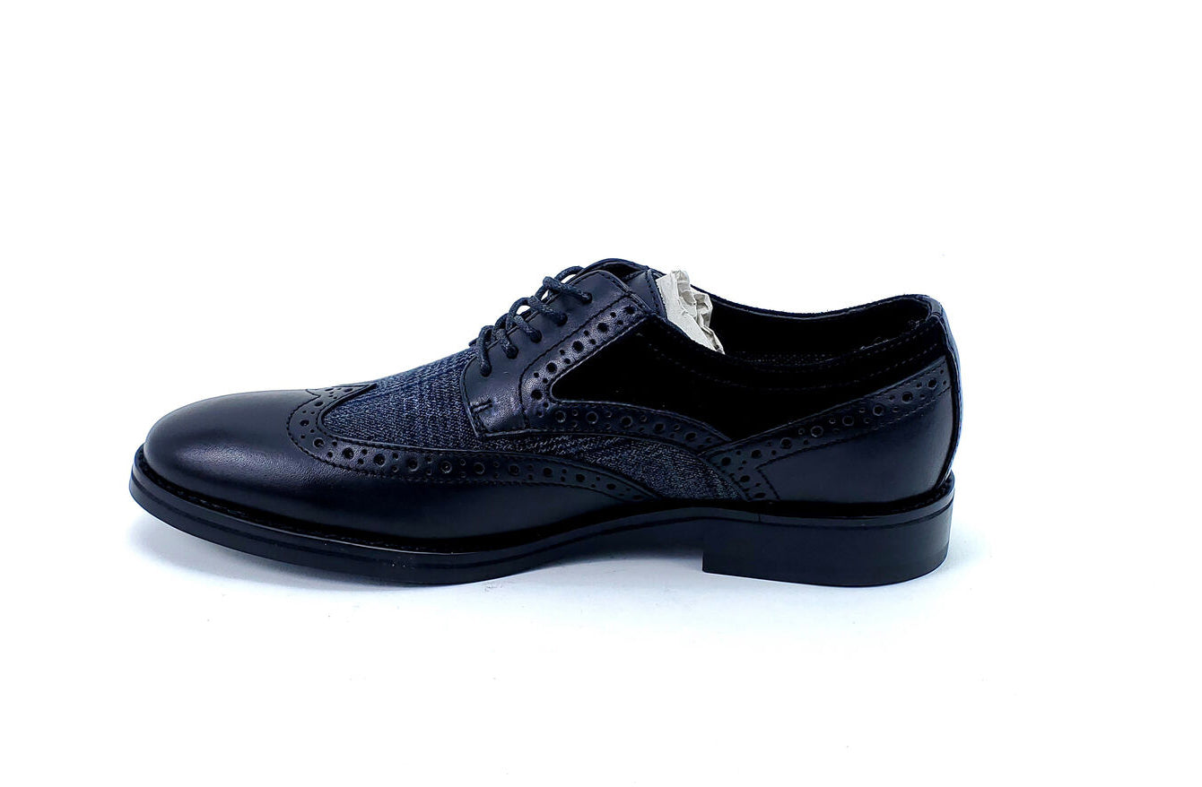 Bar III Men's Oliver Mixed Wingtip Oxford Shoes Color Black Size 8M