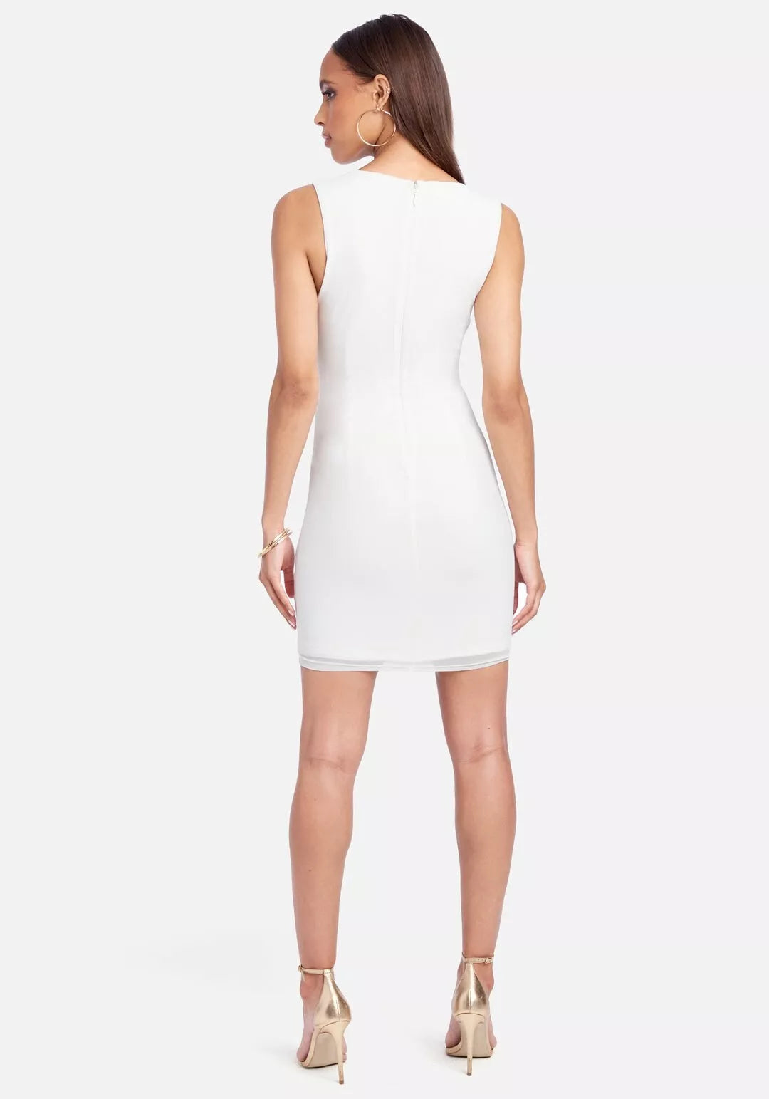 Bebe Juniors Studded Bodycon Mini Dress Color White Size XL