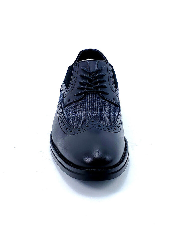 Bar III Men's Oliver Mixed Wingtip Oxford Shoes Color Black Size 8M