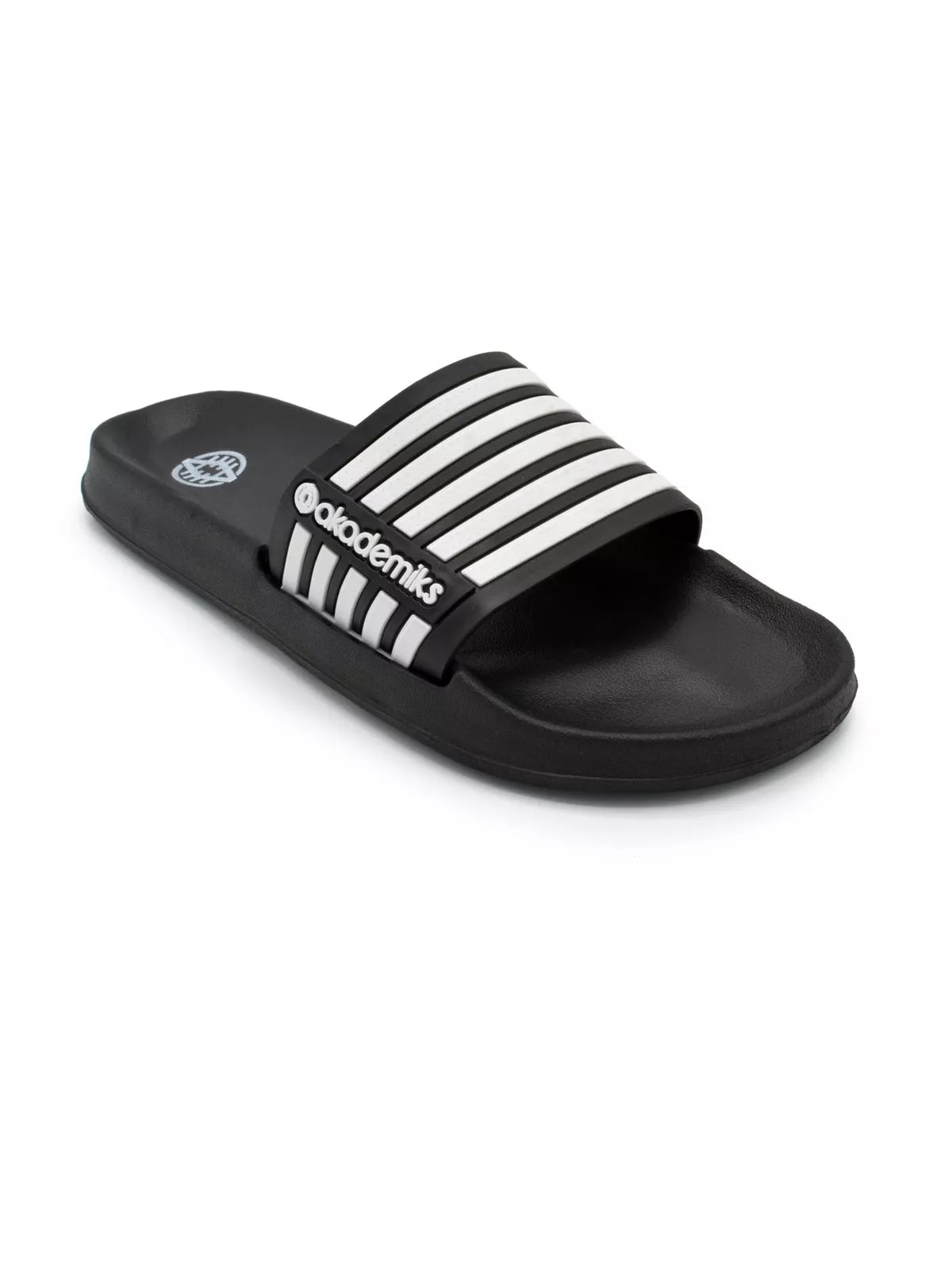 Akademiks Men's Stripe Slides Color Black Size 10M