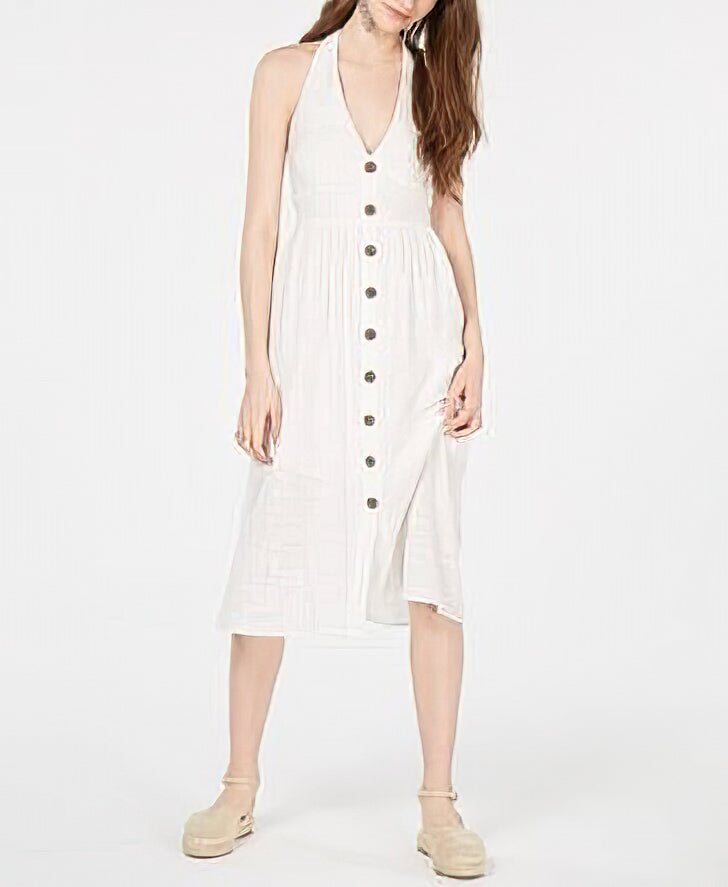 Teeze Me Juniors Slub Gauz Button Front Dress Color White Size 13