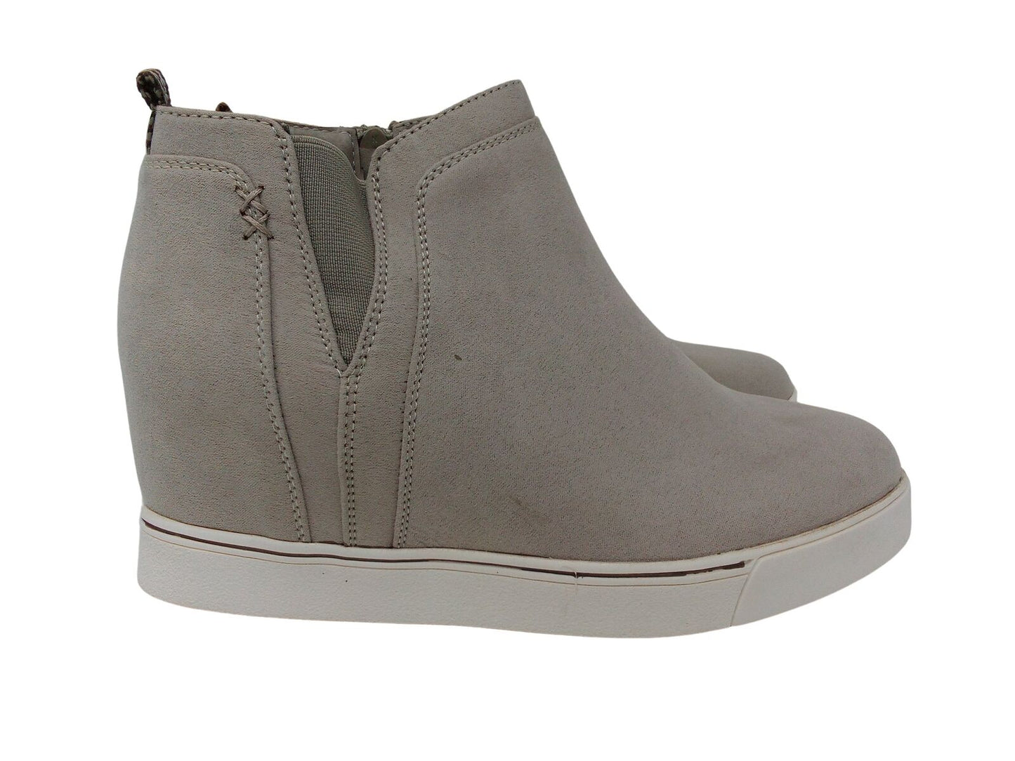 Sugar Women's Wedge High Top Sneakers Color Stone Fab Suede Size 6.5M
