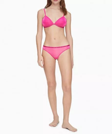 Calvin Klein CK One Glisten Triangle Bralette Color Party Pink Size S