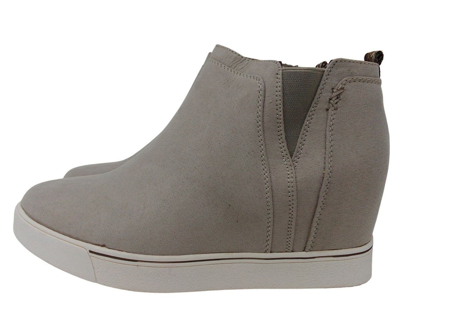 Sugar Women's Wedge High Top Sneakers Color Stone Fab Suede Size 6.5M