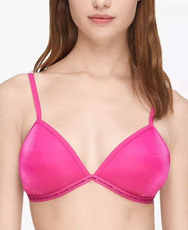 Calvin Klein CK One Glisten Triangle Bralette Color Party Pink Size S