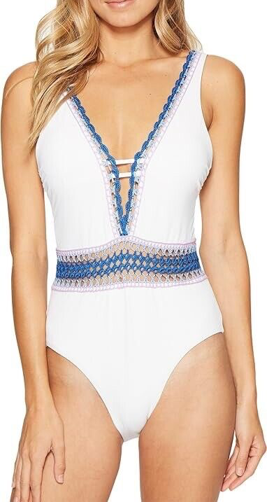 Becca Color Scenic Route One-Piece Swimsuit Color White Size S
