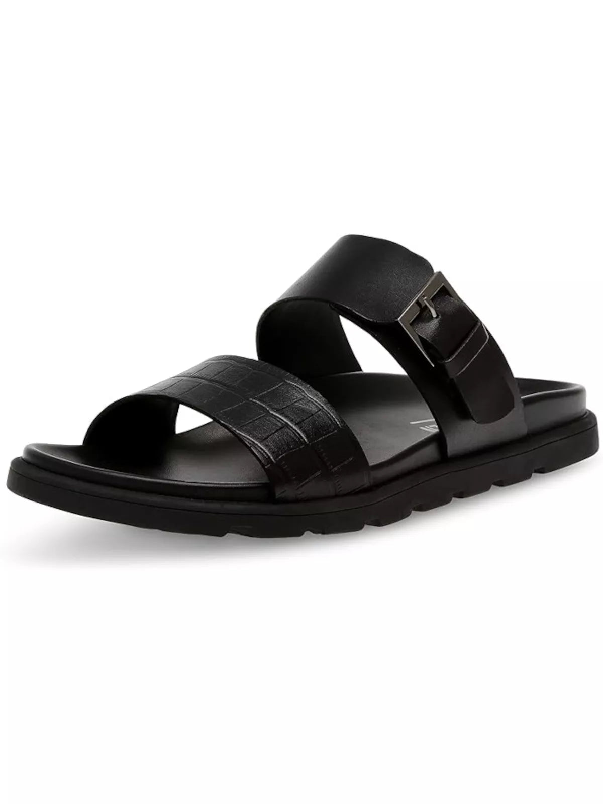 Steve Madden Men's Corro Two Strap Slip-On Sandals Color Tan Leather Size 10.5