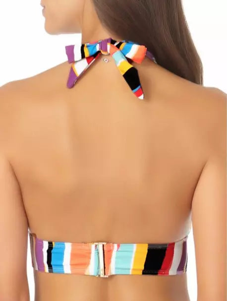 Anne Cole Clearwater Stripe Halter Bikini Top Color Clearwater Stripe Size M