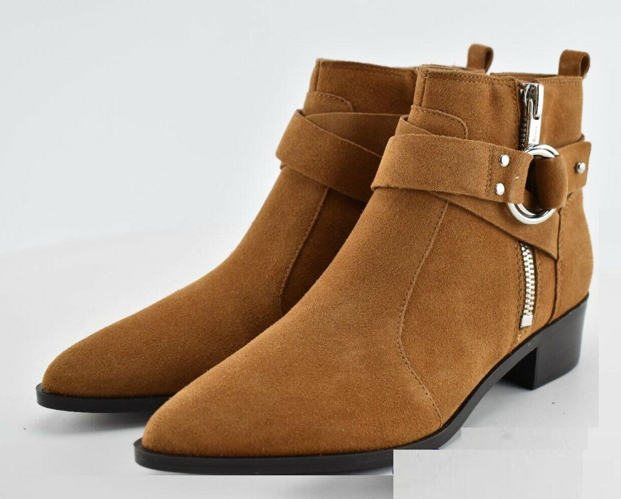 Nine West Women's Collin Ankle Boots Color Dark Natural Suede Size 7M