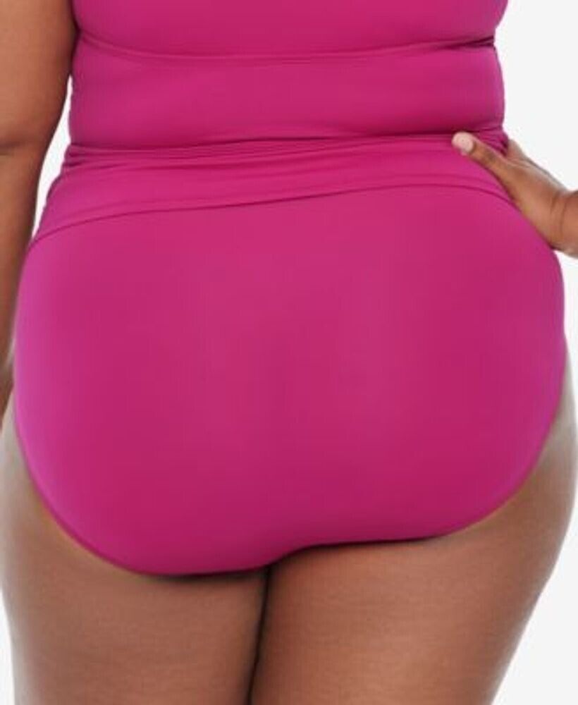 Lauren Ralph Lauren Plus Size Shirred High-Waist Swim Bottoms Color Plumeria Size 18W