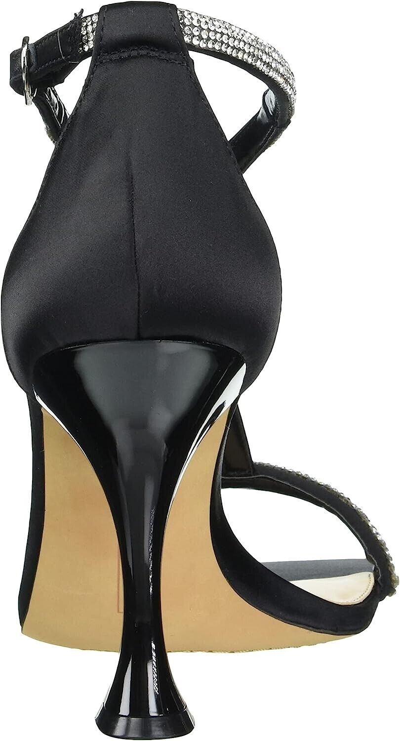 Vince Camuto Sorthand Heeled Dress Sandal Color Black Satin Size 9.5M