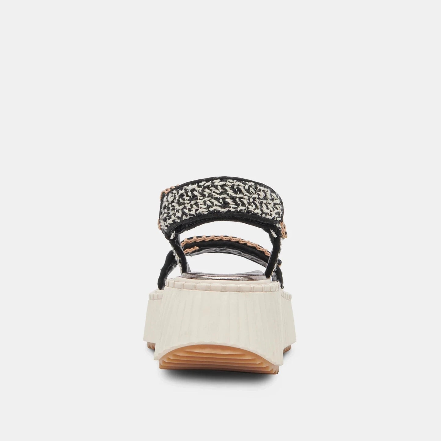 Dolce Vita Women's Debra Flatform Slingback Sandal Black/White Multi Size 7.5