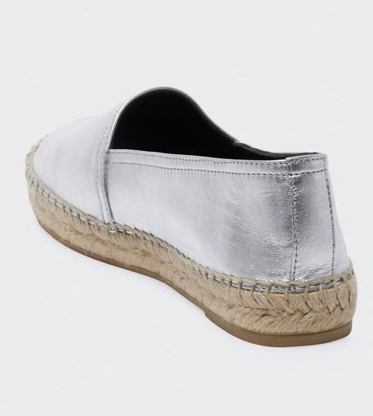 YSL Saint Laurent Womens Logo Leather Espadrilles Slip-on Shoe Color Gold-Tone Glitter Size 4.5/EU35+