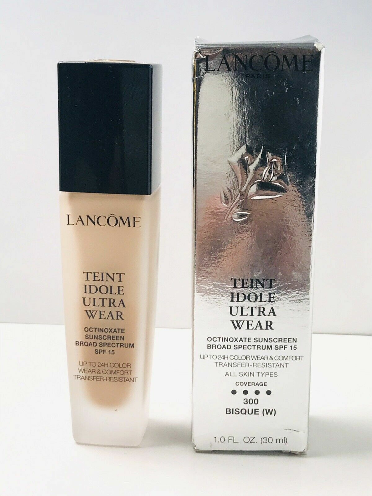 LANCOME Teint Idole Ultra 24h Makeup 300 Bisque Warm, Natural Matte Finish 1oz