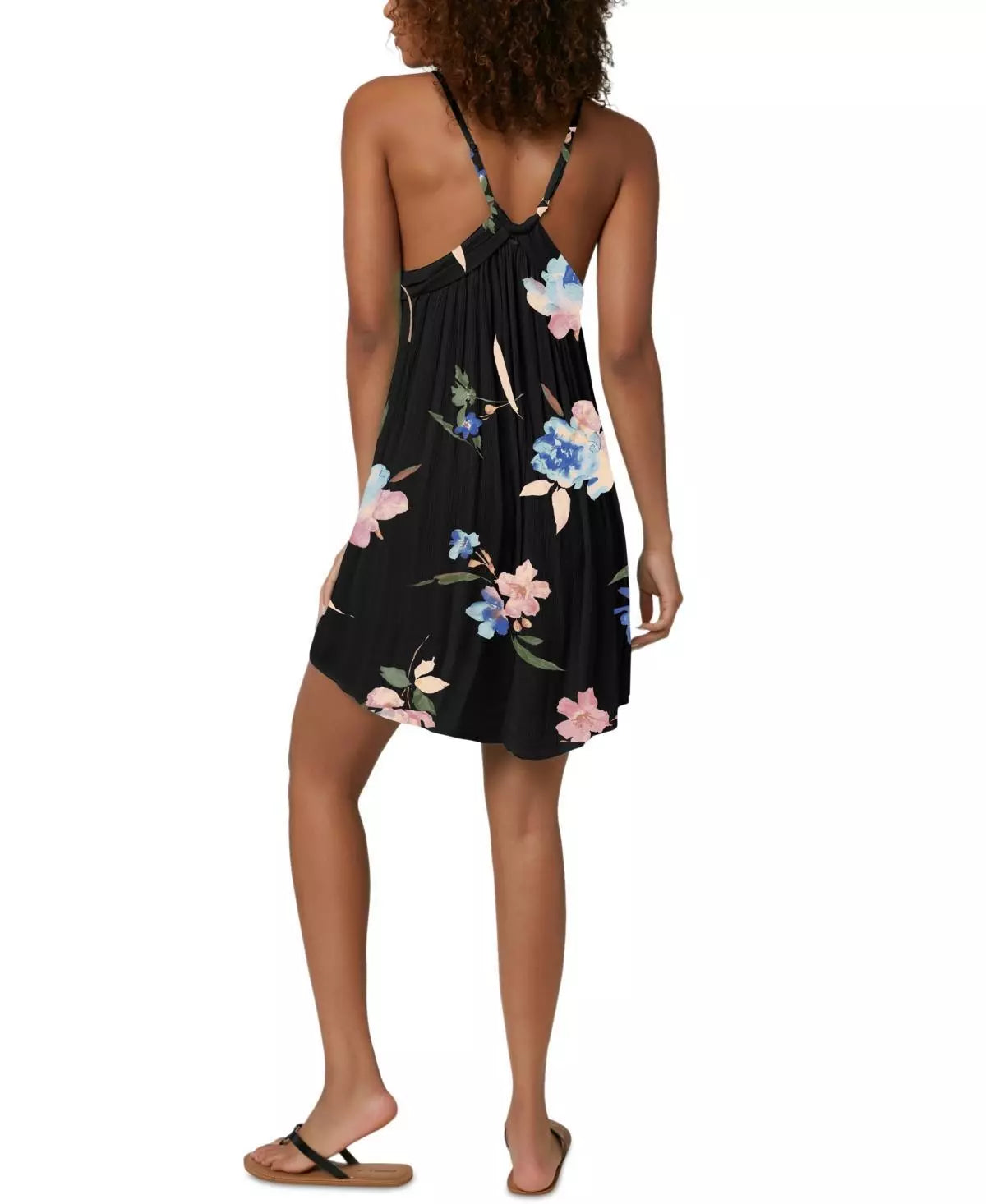 O'NEILL Women's Floral Pullover Dress Swimsuit Cover-Up  Color Black Size XL