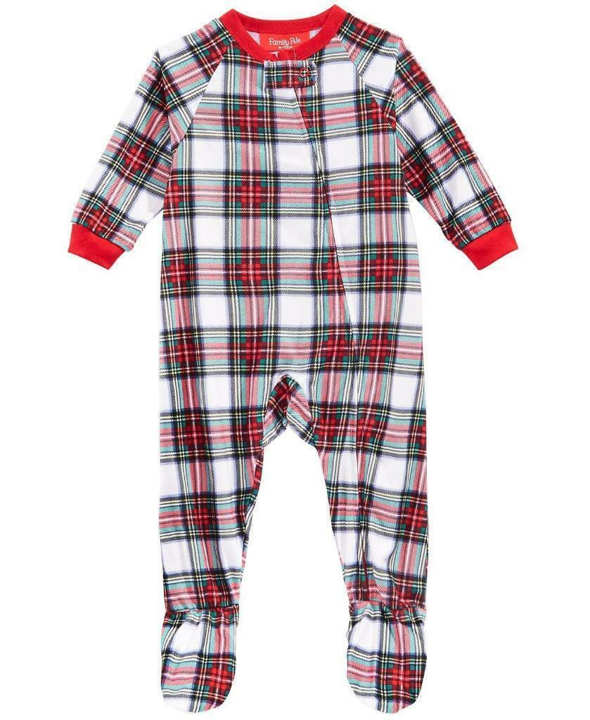 Family Pajamas Baby Boys/Girls 1-Pc Footed Pajama Coverall Color Stewart Plaid Size 18 months