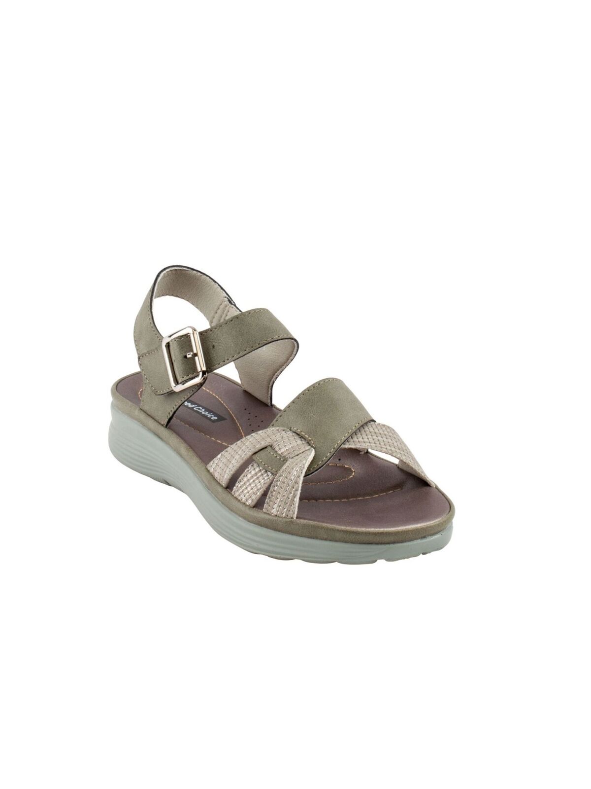 GC SHOES Marilyn Flat Sandal Color Olive Size 6.5M