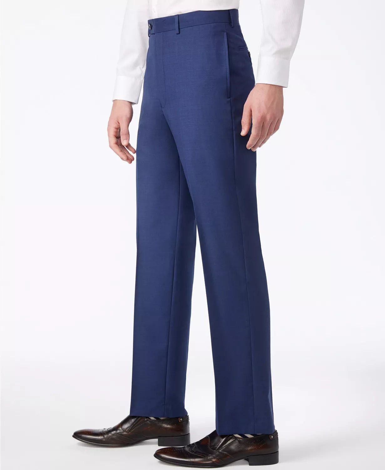 Calvin Klein Men's Wool Solid Slim Fit Pants Color Navy W30xL30