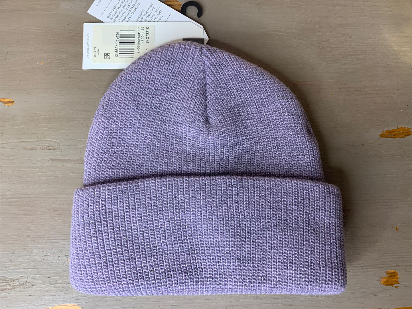 Levi's Women's Lofty Turn-Up Beanie Color Light Purple One Size