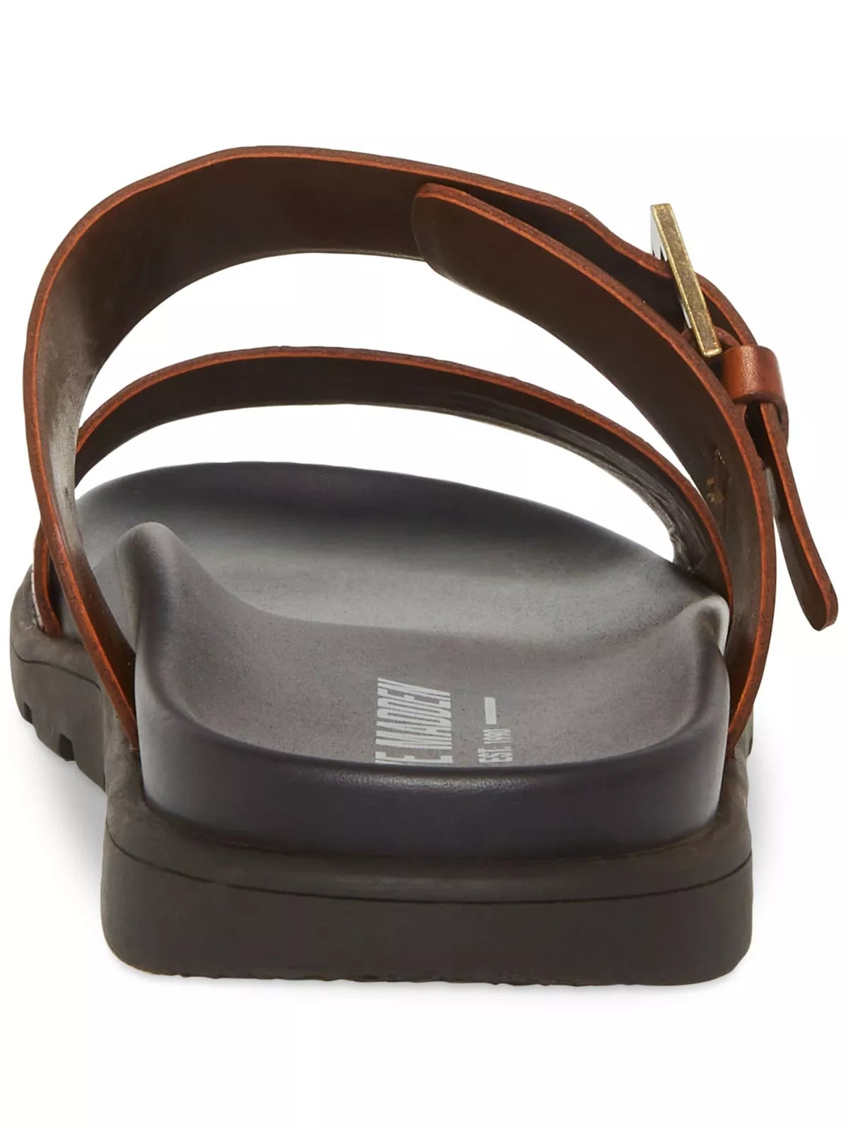 Steve Madden Men's Corro Two Strap Slip-On Sandals Color Tan Leather Size 11.5