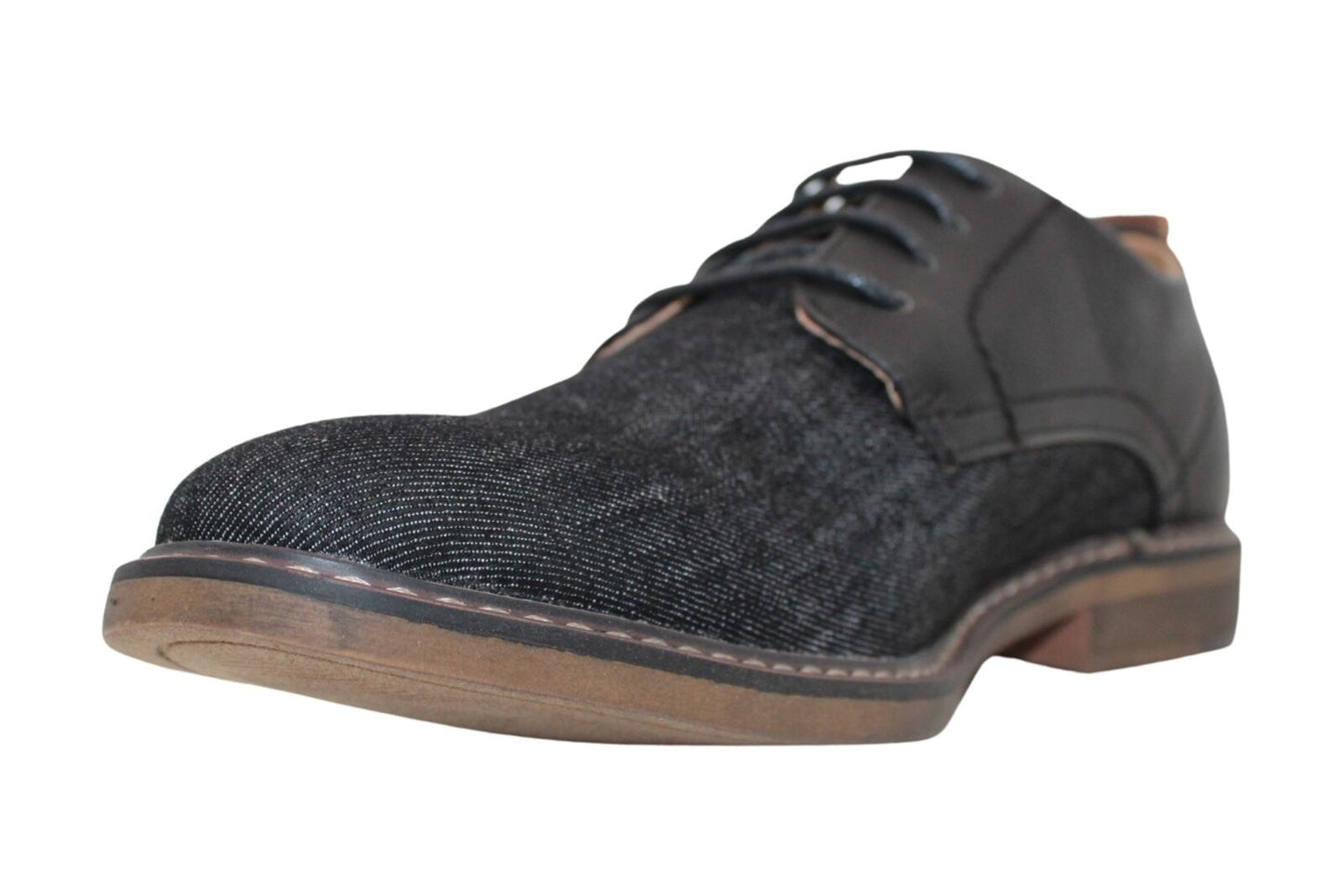 Steve Madden Men's Yeller Mixed-Media Casual Oxfords Color Black Size 10.5