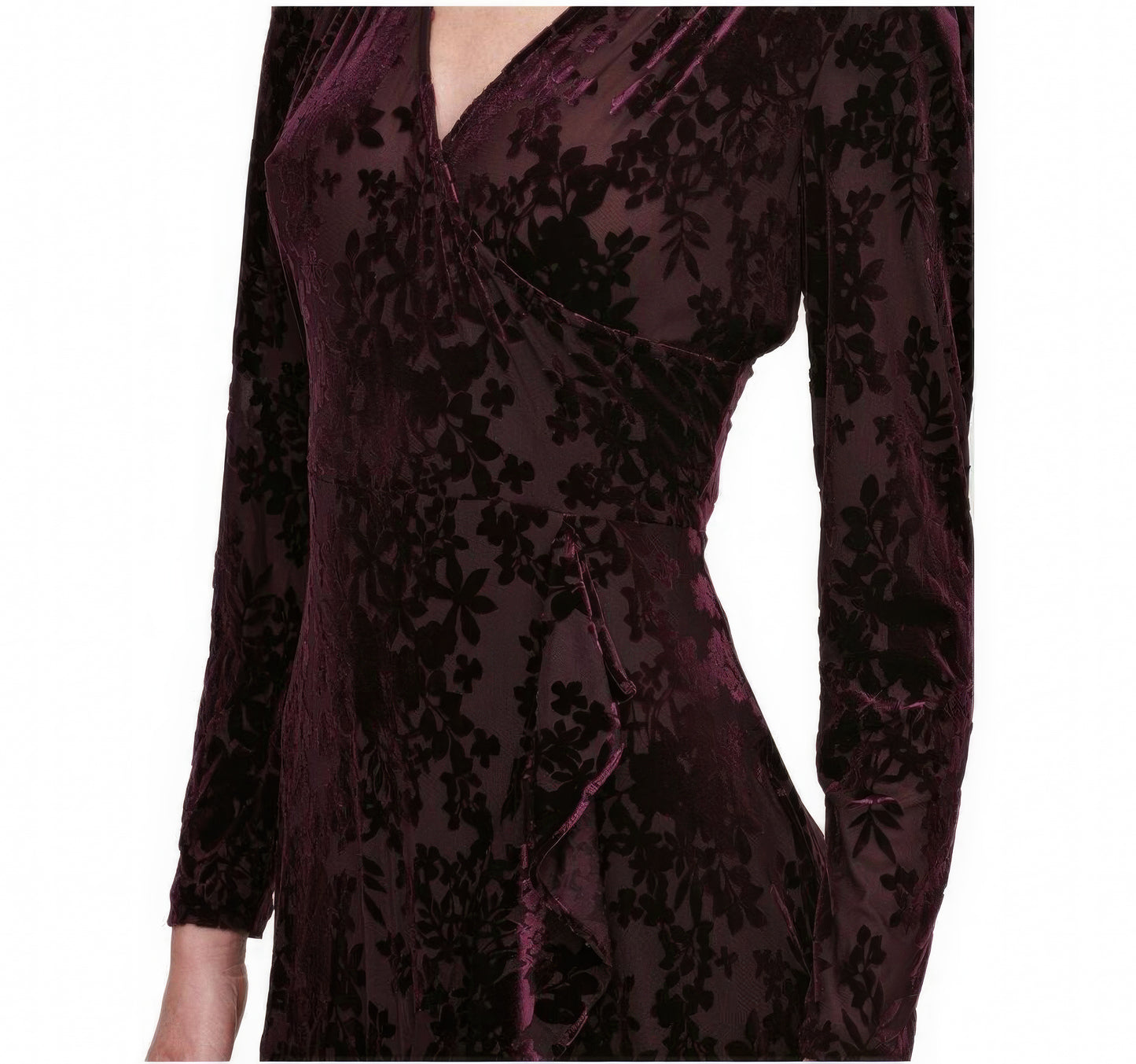 Tommy Hilfiger Quilted Velvet Midi Dress Color Aubergine Size 8