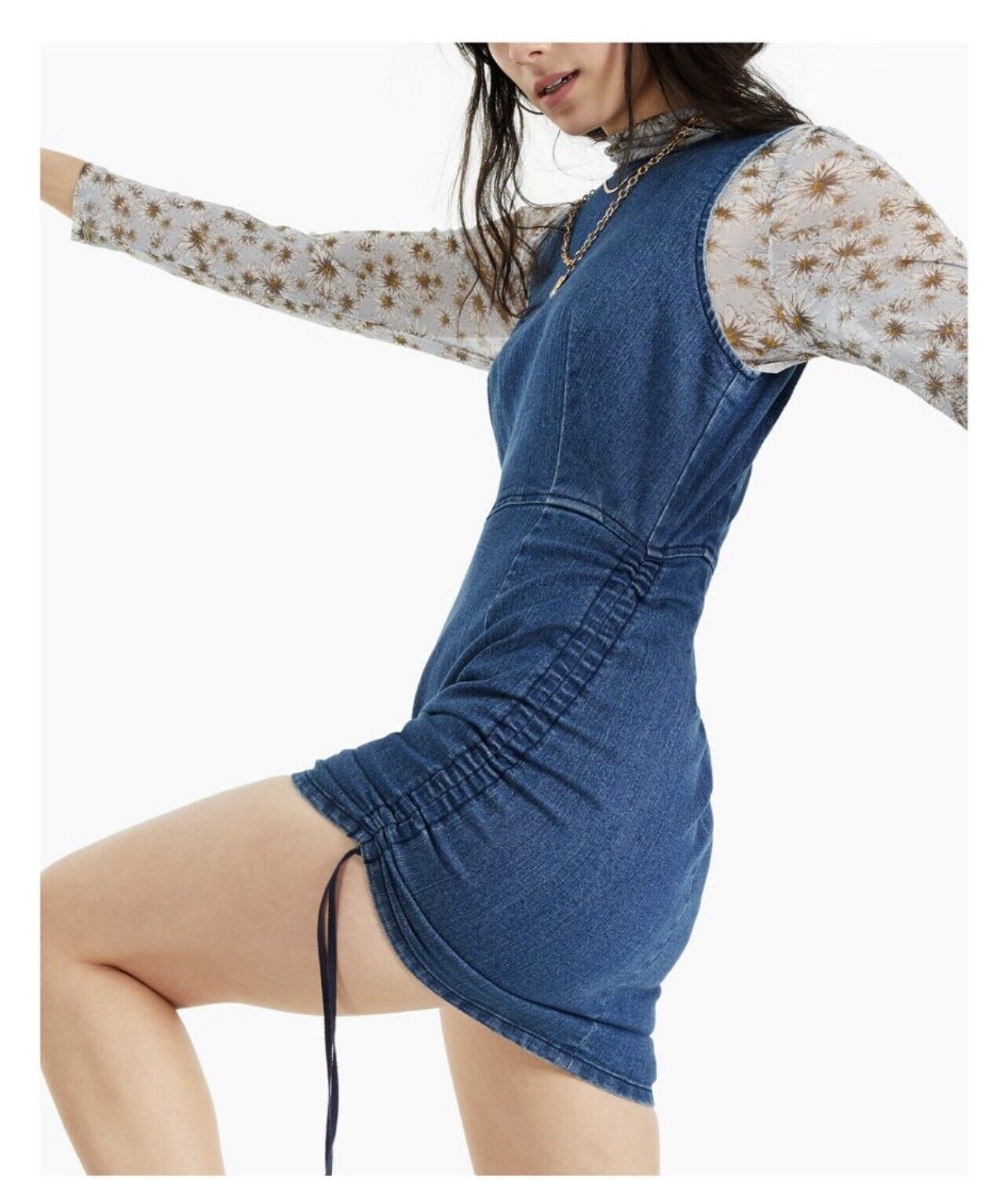 Tinseltown Juniors Denim Side-Tie Dress  Color Sydney Was Size S