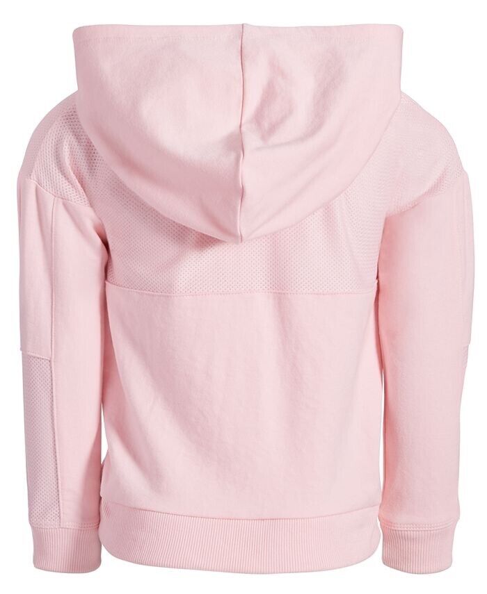 ID Ideology Girls Mesh Accent Zip Hooded Jacket Color Rose Shadow Size L (14)