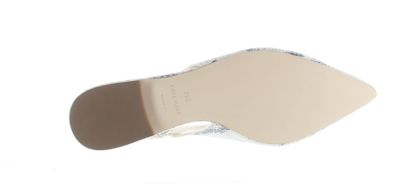 Cole Haan Women's Merrit Skimmer Non-Heeled Slingbacks Color Ivory Roccia Size 9B