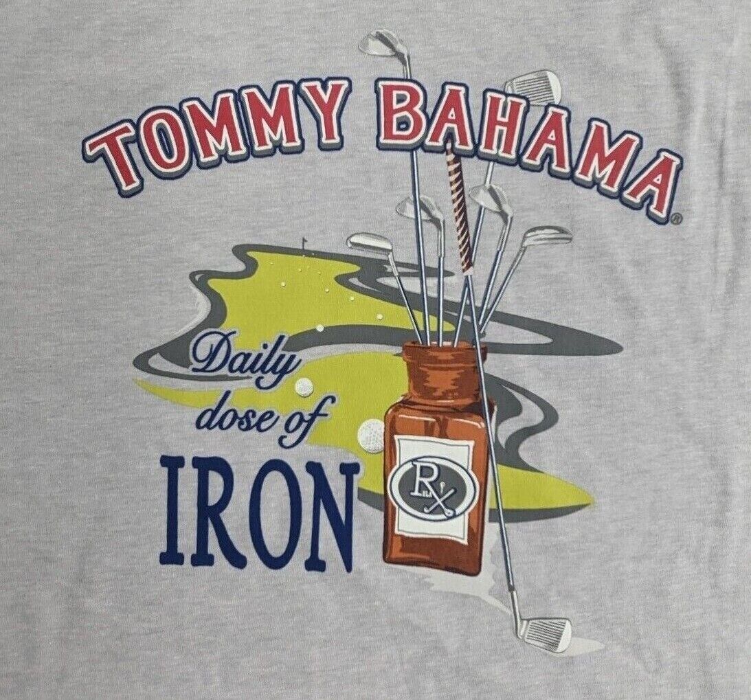 Tommy Bahama Men's "Daily Does of Iron" T-Shirt Color Oatmeal Heather Size L