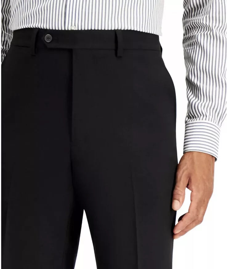 Nautica Men's Big Tall Modern-Fit Bi-Stretch 2-pc Suit Color Black Solid Size 50R x 45 Waist