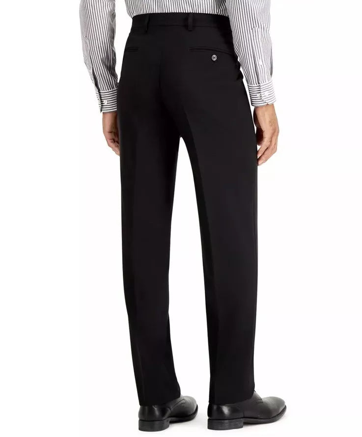 Nautica Men's Big Tall Modern-Fit Bi-Stretch 2-pc Suit Color Black Solid Size 50R x 45 Waist