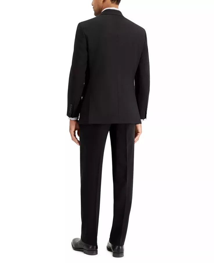 Nautica Men's Big Tall Modern-Fit Bi-Stretch 2-pc Suit Color Black Solid Size 50R x 45 Waist