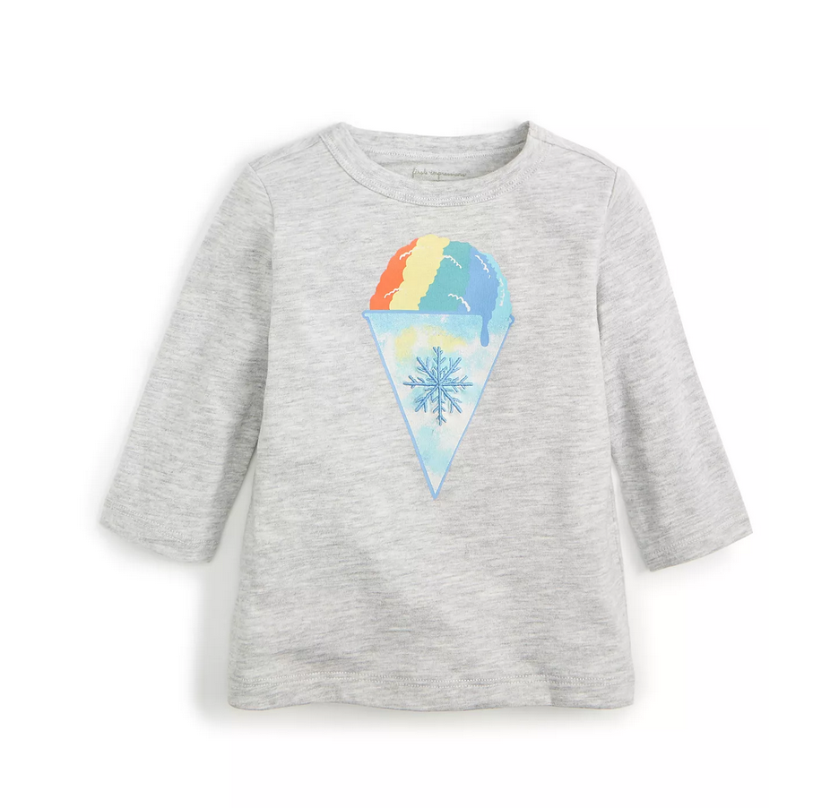 First Impressions Baby Boys Long-Sleeve Snow Cone T-Shirt Color Slate Heather Size 12 months