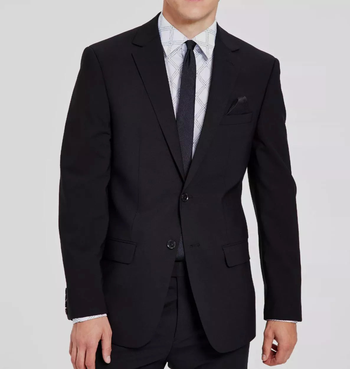 Bar III Men's Skinny Fit Wrinkle-Resistant Solid Wool Jacket Color Black Size 40R
