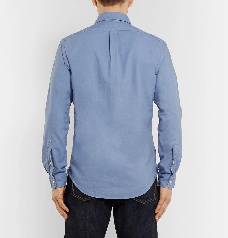 Polo Ralph Lauren Men's Garment-Dyed Slim Fit Button-Down Shirt Color Blue Size 2XL