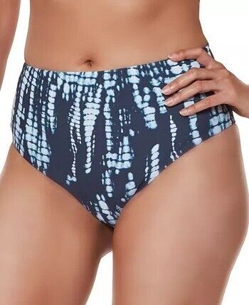 Bar III Tie-Dyed High-Rise Bikini Bottoms Color Ink Well Size M
