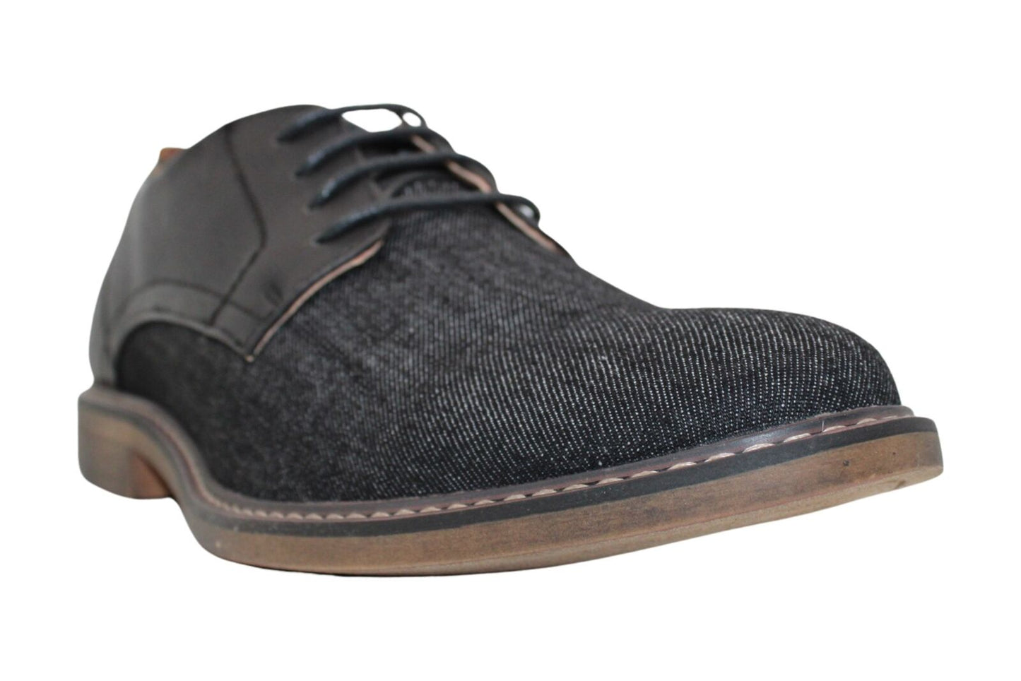Steve Madden Men's Yeller Mixed-Media Casual Oxfords Color Black Size 10.5