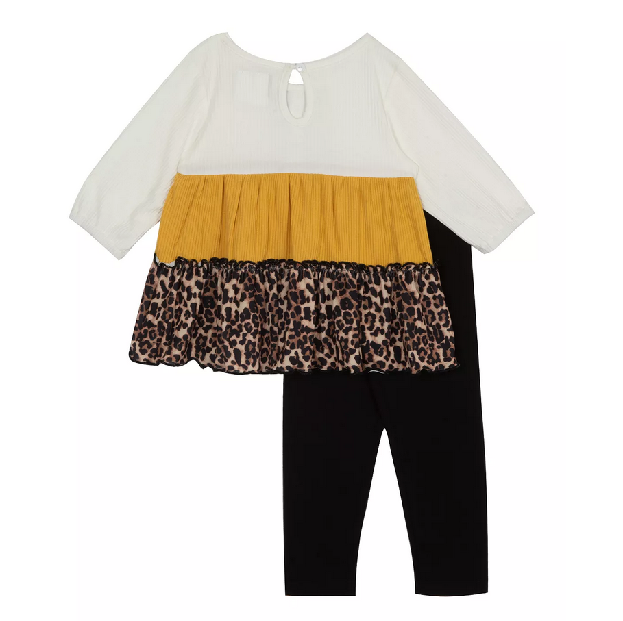 Rare Editions Baby Girls Rib Knit Top & Leggings Set Color Ivory Size 12 months