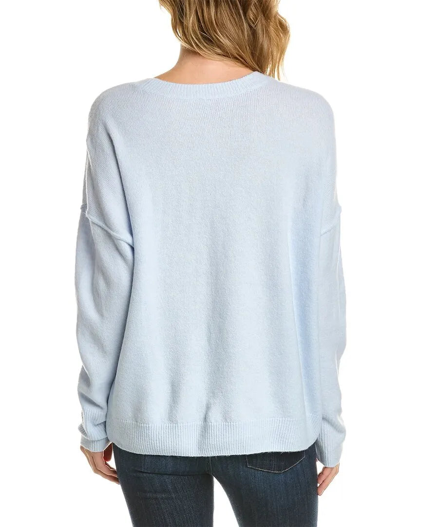 Vince Camuto Women's Long Sleeve Extend Shoulder Sweater Color Frozen Size L