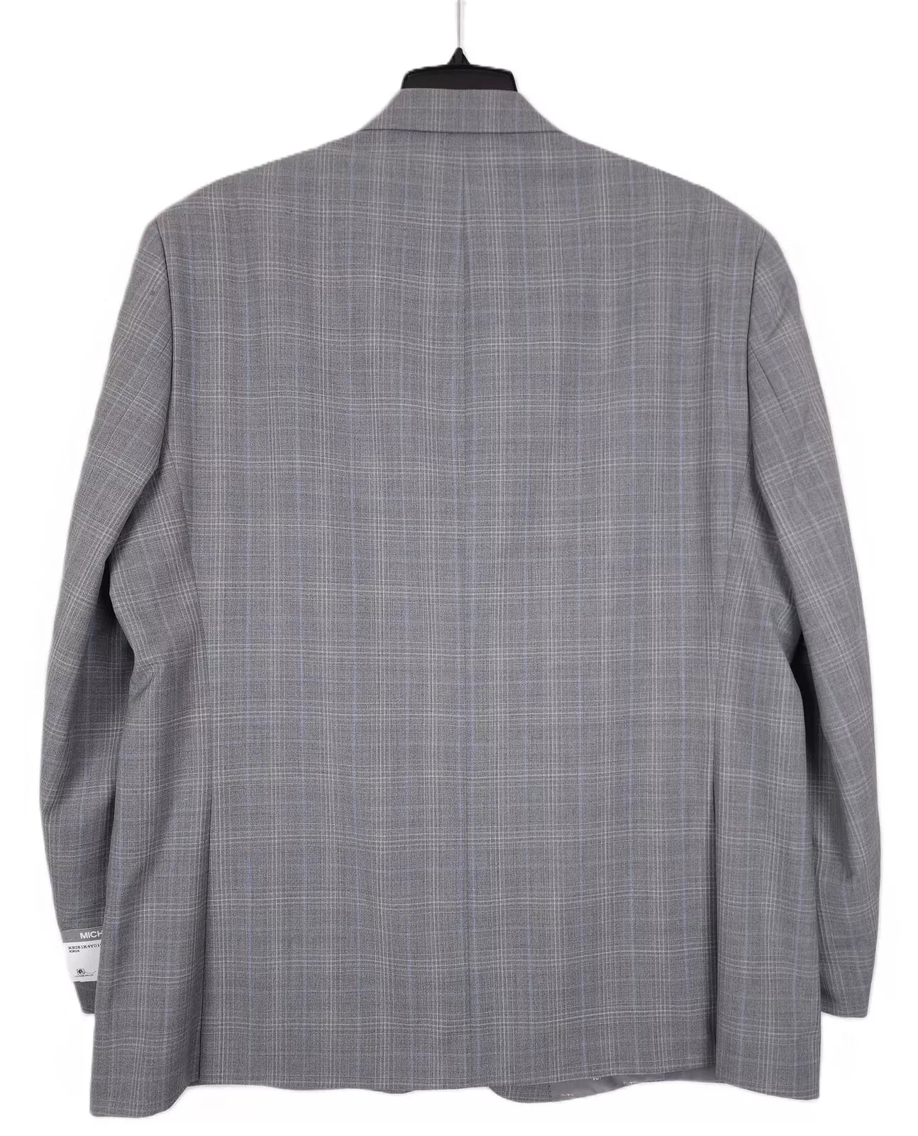Michael Kors Men's Classic-Fit Wool-Blend Suit Jacket Color Grey Plaid Size 46S