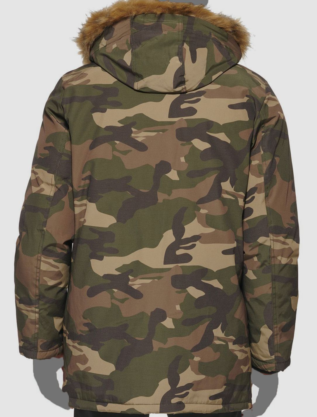 Club Room Men's Parka Faux Fur-Hood Jacket Color Camouflage Size L