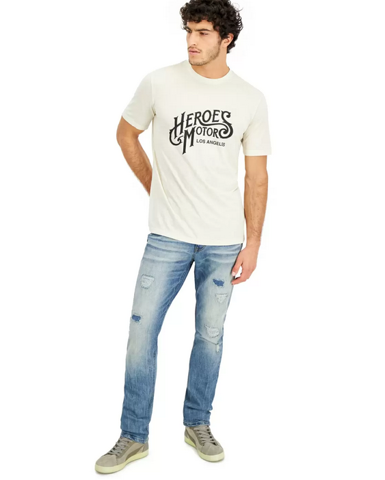 Heroes Motors Men's Signature Graphic T-Shirt Color Off White Size XL