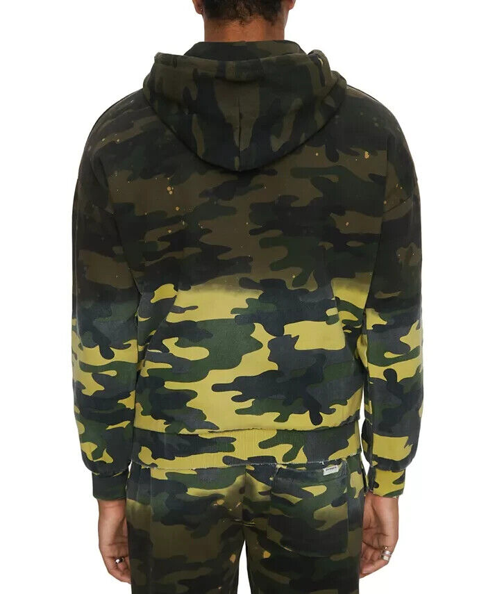 ELEVEN PARIS Men's Acid Camo Fleece Hoodie Color Acid Green Camo Size S