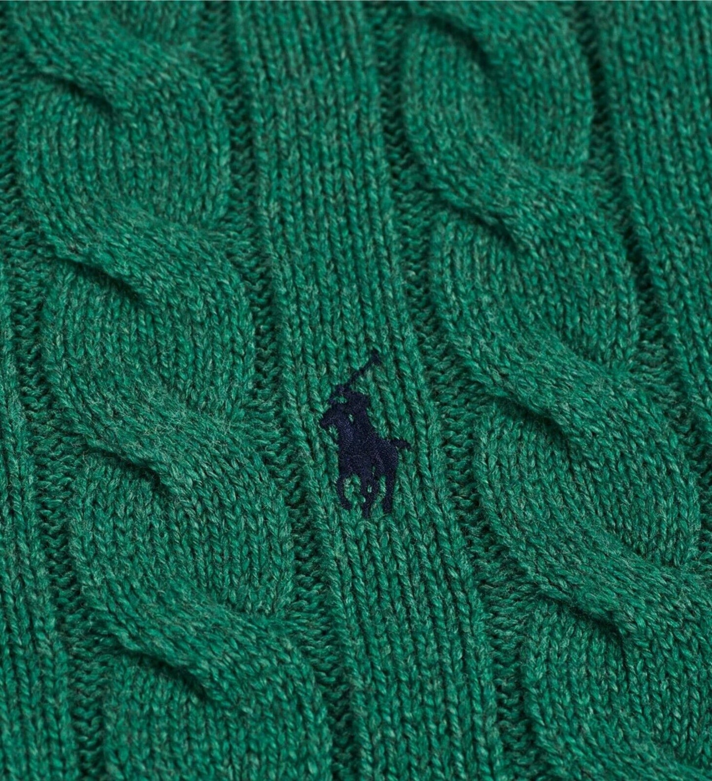 Polo Ralph Lauren Men's Big & Tall Cable-Knit 1/4-Zip Sweater Color Verano Green Heather Size 2LT