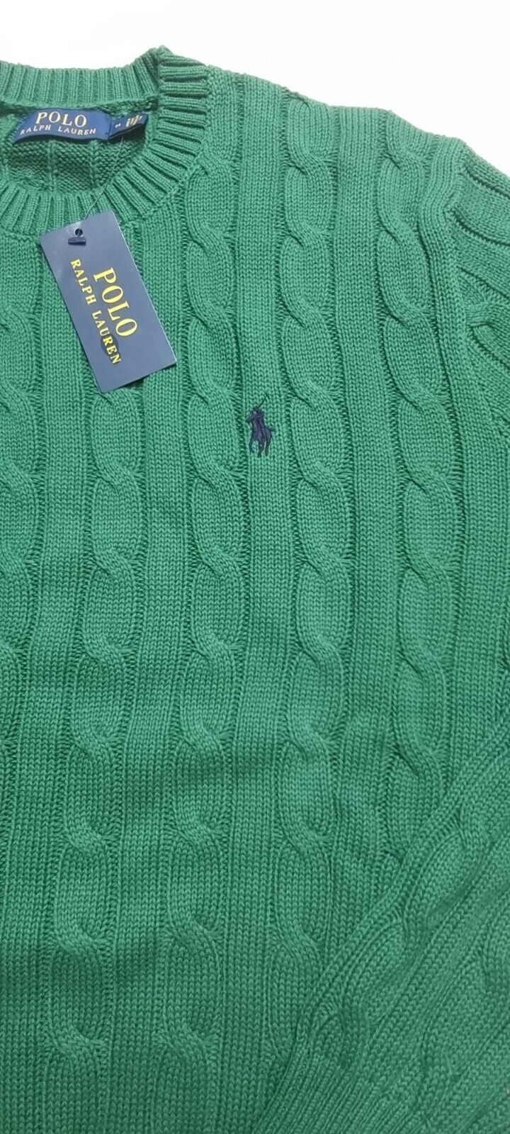 Polo Ralph Lauren Men's Big & Tall Cable-Knit 1/4-Zip Sweater Color Verano Green Heather Size 2LT