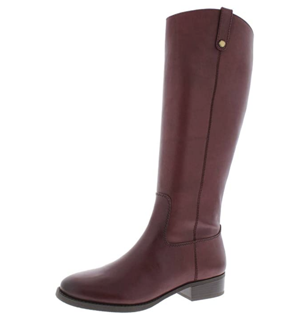 INC International Concepts Fawne Leather Knee-High Riding Boots Color Merlot Size 7.5M
