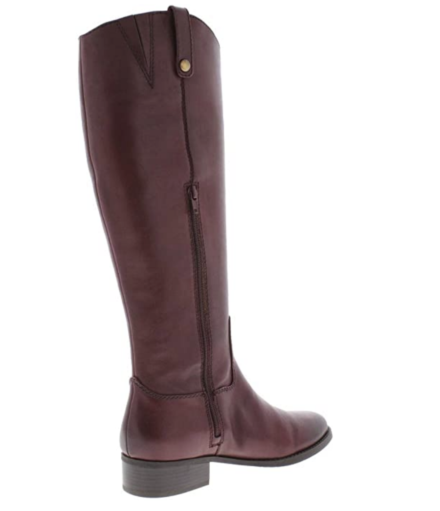 INC International Concepts Fawne Leather Knee-High Riding Boots Color Merlot Size 5.5M