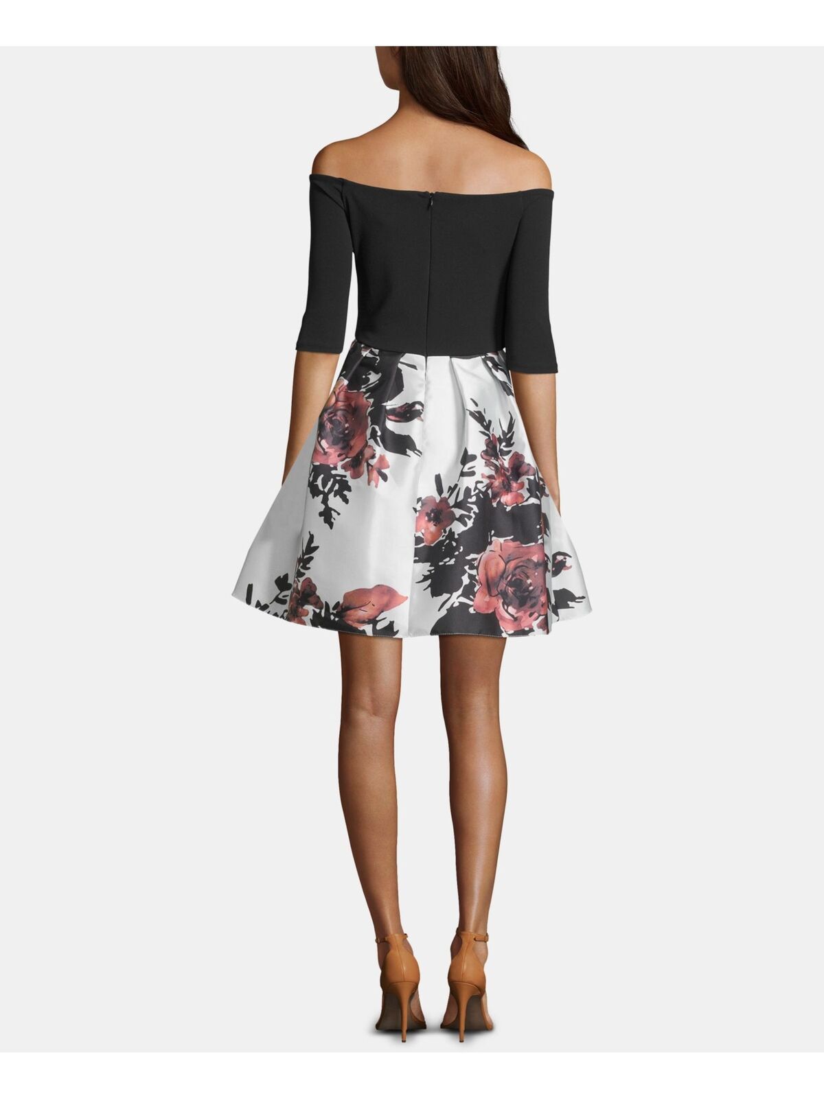 BETSY & ADAM Petites 3/4 Sleeve Mini Fir & Flare Dress Color Light Blue Size 6P