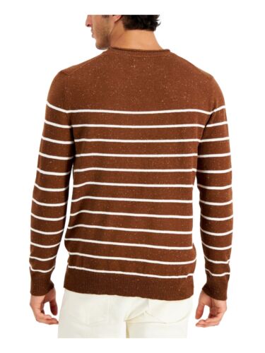 Club Room Men's Gregor Striped Crew Neck Sweater Color Brown Size L